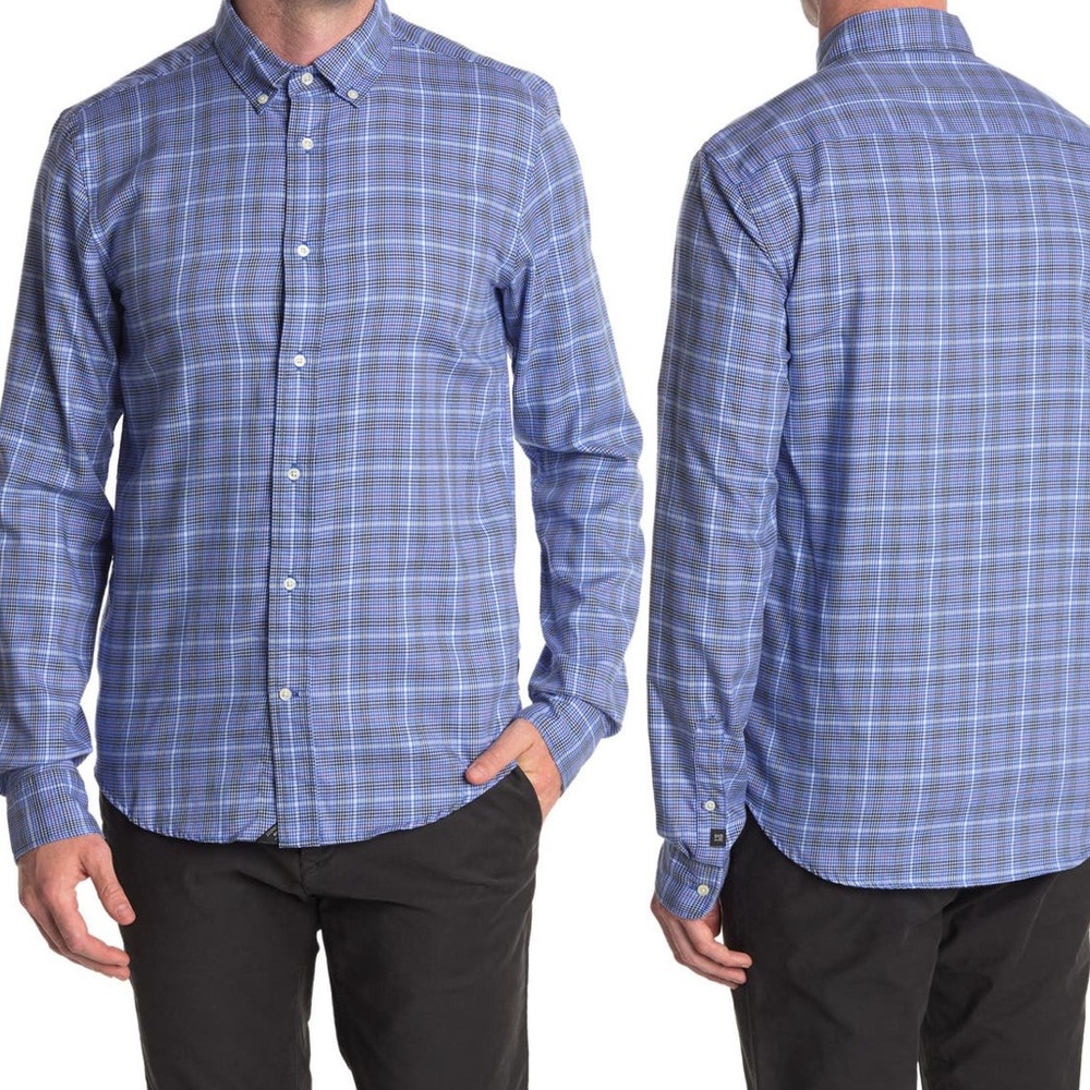 Scotch and Soda Men’s houndstooth plaid regular shirt size small